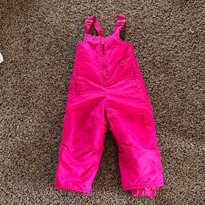 Bright Pink Kids Snow Bibs 3T